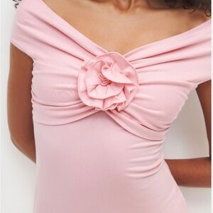 Reformation Pink Fiorella Strapless Maxi Dress small EUC